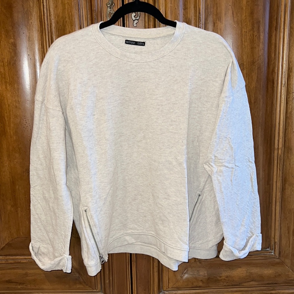 Zara Crewneck Sweatshirt with Zippers